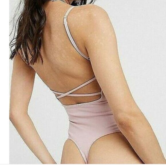 NWT Free People Basique Strappy Sleeveless Bodysuit In Ballet - Picture 5 of 11